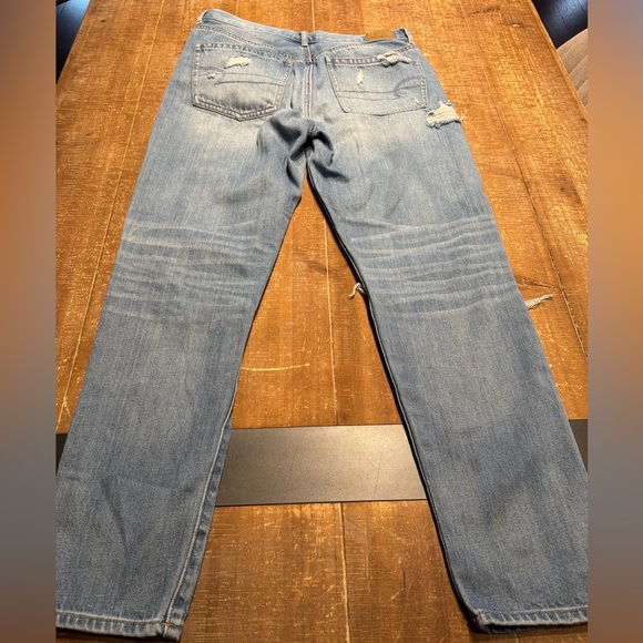 American Eagle Distressed Button Fly Hi-Rise Girlfriend Jeans - Picture 2 of 16